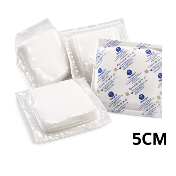 Sachets de compresses de gaze stériles de 5 cm