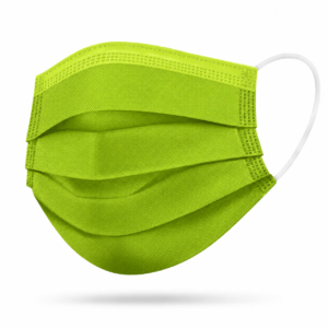 Masque en tissu vert plissé avec élastiques