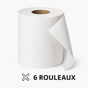Essuie-mains en rouleau 2 plis blanc – Lot de 6 rouleaux de 150 m