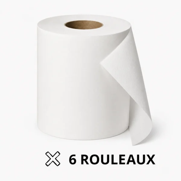 Essuie-mains en rouleau 2 plis blanc – Lot de 6 rouleaux de 150 m Essuie-mains en rouleau 2 plis blanc – Lot de 6 rouleaux de 150 m