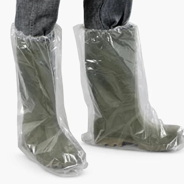 Surbottes jetables en plastique transparent – Sachet de 10 Surbottes jetables en plastique transparent – Sachet de 10