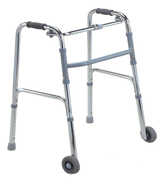 Déambulateur en aluminium pliable avec roues avant