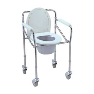 garde-robe-chrome-avec-roues.jpg Chaise garde-robe chromée montée sur roulettes