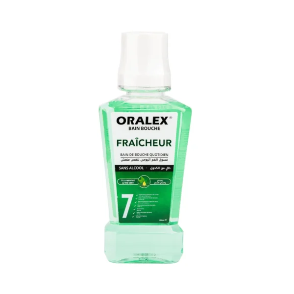 Bain de bouche Oralex Fraîcheur sans alcool – 250 ml Bain de bouche Oralex Fraîcheur sans alcool 250 ml
