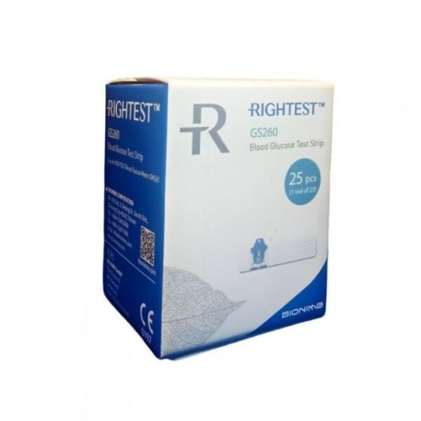 Bandelettes de glycémie Bionime GS260, 25 bandelettes