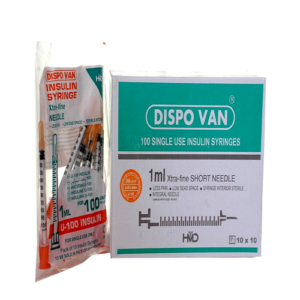 Seringue à insuline Dispo-Van 1 ml – Lot de 100 Seringue à insuline Dispo-Van 1 ml, Lot de 100