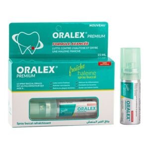 Boîte et flacon de spray buccal Oralex de 15 ml