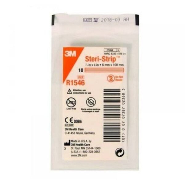 Sachet de 10 sutures adhésives Steri-Strip 3M repère orange 6 mm sur 100 mm